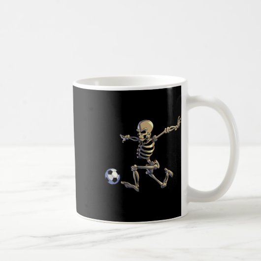 Voetbal Skeleton Halloween Mannen Boys Soccer Play Koffiemok (Rechts)