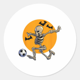 Voetbal Skeleton Halloween Mannen Boys Soccer Play Ronde Sticker