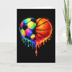Voetbal Sketll Drip Hart Sport Valentijnsdag Manne Kaart