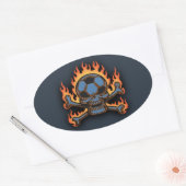 Voetbal Skull III Ovale Sticker (Envelop)