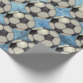 Voetbal Sky Blue 1 Cadeaupapier (Hoek)