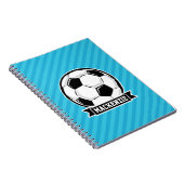 Voetbal; Sky Blue Stripes Notitieboek (Rechterzijde)