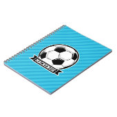 Voetbal; Sky Blue Stripes Notitieboek (Linkerzijde)