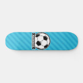 Voetbal; Sky Blue Stripes Persoonlijk Skateboard (Horizontaal)