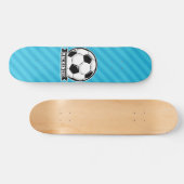 Voetbal; Sky Blue Stripes Persoonlijk Skateboard (Horizontaal)