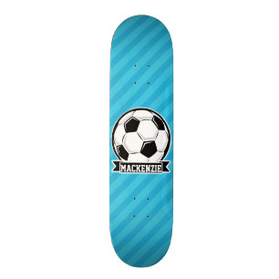 Voetbal; Sky Blue Stripes Persoonlijk Skateboard