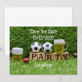 Voetbal Sla de datum op met een bal- en een bierfe Kaart (Voorkant / Achterkant)