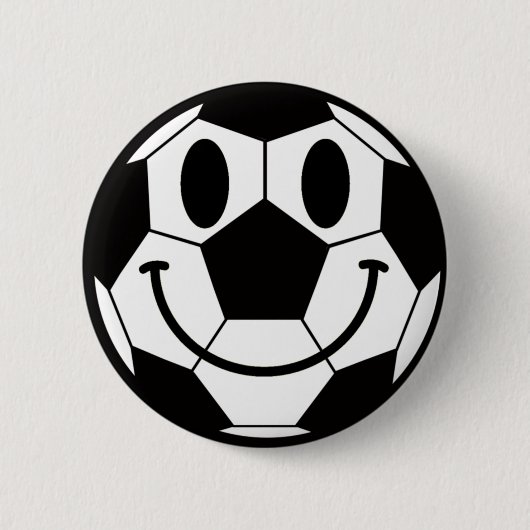 Voetbal Smile Face Ronde Button 5,7 Cm (Voorkant)