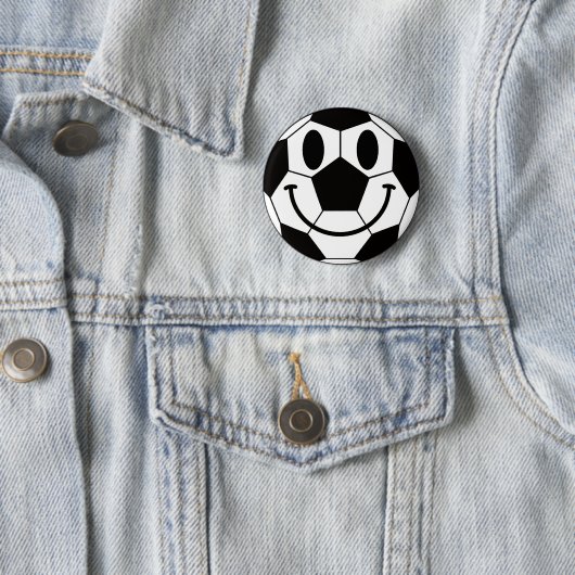 Voetbal Smile Face Ronde Button 5,7 Cm (In situ)