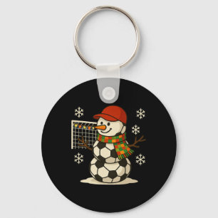 Voetbal Sneeuwman Grappig Kerstmis Xmas Schattig J Sleutelhanger