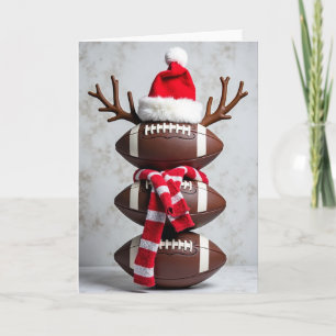 Voetbal Sneeuwman Kerstkaart Kaart
