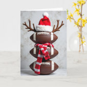 Voetbal Sneeuwman Kerstkaart Kaart (Gele Bloem)