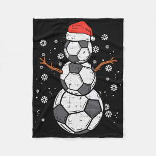 Voetbal Sneeuwman Kerstmis Kerst Sport Jongens Mei Fleece Deken