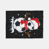 Voetbal Sneeuwman Kleding, Grappige Kerstman Kerst Fleece Deken (Voorkant (Horizontaal))