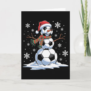 Voetbal Sneeuwman Voetballer Kerstman Hoed Kerst F Kaart