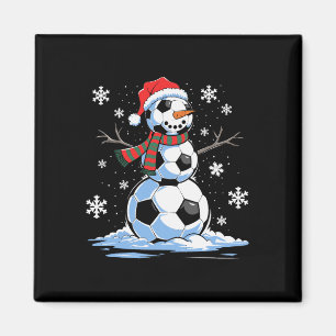 Voetbal Sneeuwman Voetballer Kerstman Hoed Kerst F Magneet