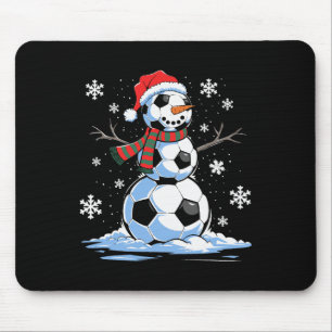 Voetbal Sneeuwman Voetballer Kerstman Hoed Kerst F Muismat