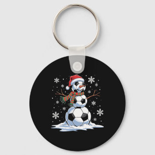 Voetbal Sneeuwman Voetballer Kerstman Hoed Kerst F Sleutelhanger