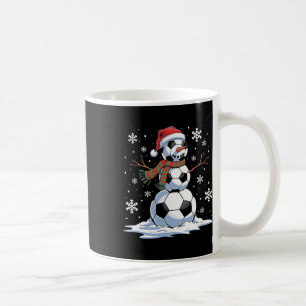Voetbal Sneeuwman Voetbalspeler Kerstman Hoed Kers Koffiemok