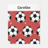 Voetbal Sneeuwrood, feestelijk, levendig, geperson Fleece Deken (Voorkant)