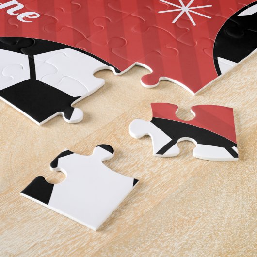 Voetbal Sneeuwrood, feestelijk, levendig, geperson Legpuzzel (Zijkant)