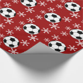 voetbal Snowflake Holiday Wrapping Paper Cadeaupapier (Hoek)