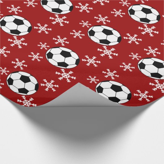 voetbal Snowflake Holiday Wrapping Paper Cadeaupapier (Hoek)