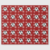 voetbal Snowflake Holiday Wrapping Paper Cadeaupapier (Vlak)