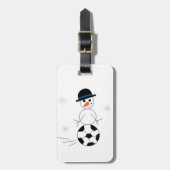 Voetbal Snowman Bagagelabel (Voorkant verticaal)