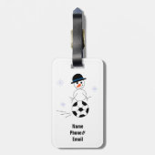 Voetbal Snowman Bagagelabel (Achterkant verticaal)