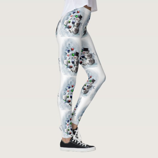Voetbal Snowman-kerstLeggings Leggings (Rechts)