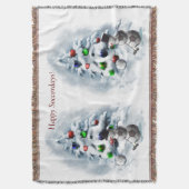 voetbal Snowman Kerstmis Deken (Voorkant Verticaal)