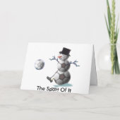 Voetbal Snowman Kerstmis Feestdagen Kaart (Achterkant)
