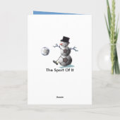 Voetbal Snowman Kerstmis Feestdagen Kaart (Achterkant)