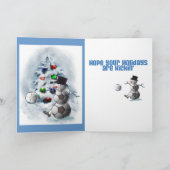Voetbal Snowman Kerstmis Feestdagen Kaart (Binnen)