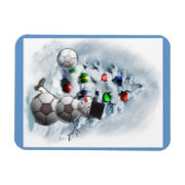 Voetbal Snowman Kerstmis Magneet (Horizontaal)