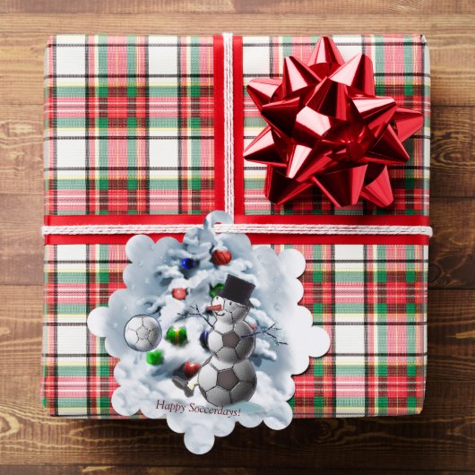 Voetbal Snowman Kerstmis Ornament Kaart (Insitu (Geschenk))