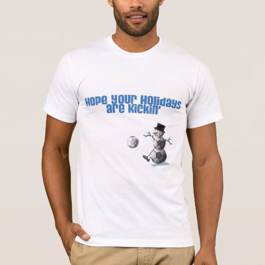 Voetbal Snowman Kerstmis T-shirt (Voorkant)