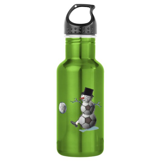 Voetbal Snowman Waterfles (Voorkant)