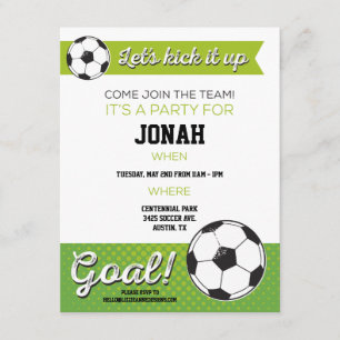 Voetbal Soccer Birthday Party nodigt 4.25x5.5 - Bo Kaart