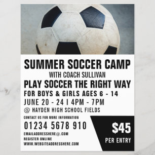 Voetbal, Soccer Camp Adverteren Flyer