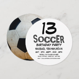 Voetbal, Soccer Verjaardagsfeest Kaart