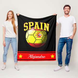Voetbal Spaanse vlag | Naam Fleece Deken