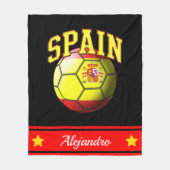 Voetbal Spaanse vlag | Naam Fleece Deken (Voorkant)