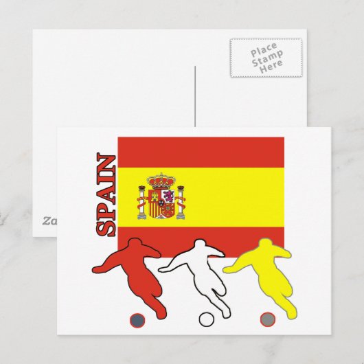 Voetbal Spanje Briefkaart (Voorkant / Achterkant)