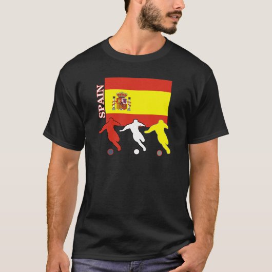 Voetbal Spanje Donkere T-shirt (Voorkant)