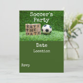 Voetbal sparen de Datum met bal op groen voor Part Kaart (Staand voorkant)