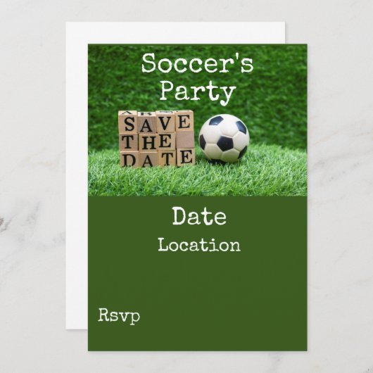 Voetbal sparen de Datum met bal op groen voor Part Kaart (Voorkant / Achterkant)