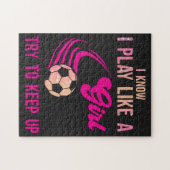 Voetbal: Speel als een meisje, probeer op te houde Legpuzzel (Horizontaal)