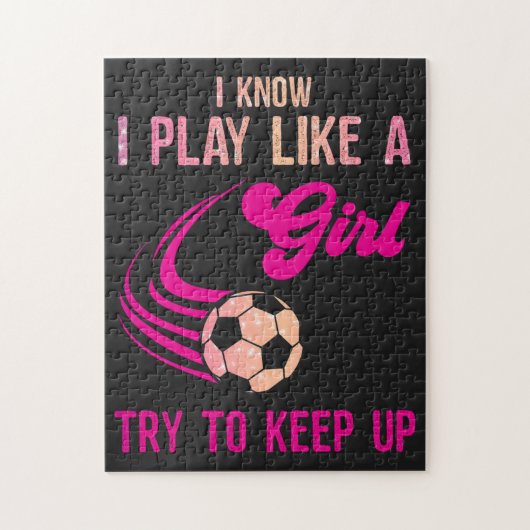 Voetbal: Speel als een meisje, probeer op te houde Legpuzzel (Verticaal)